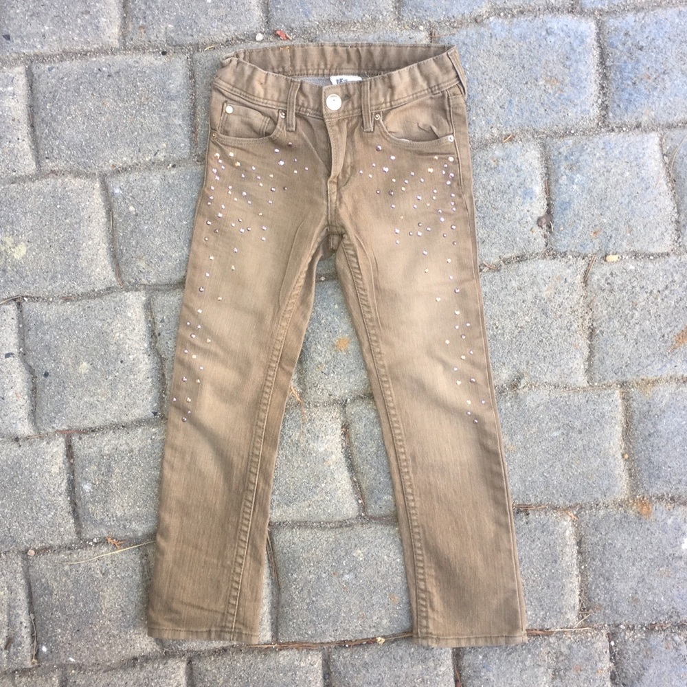 Girls Taupe Skinny Jeans